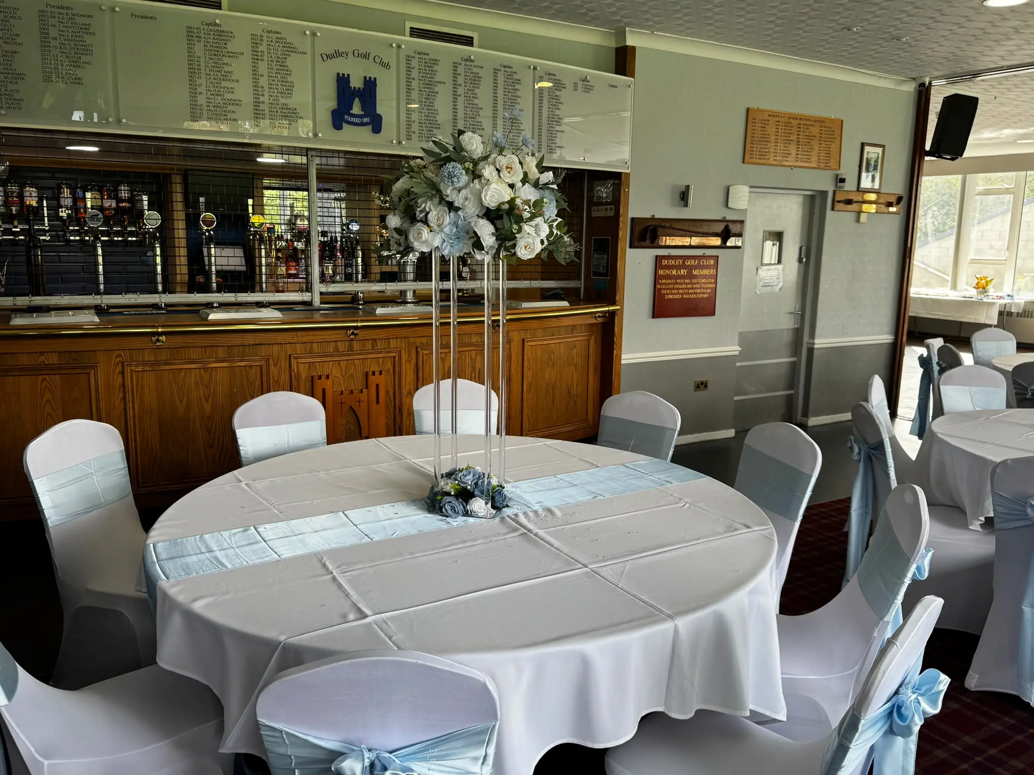 Dudley Golf Club function room arranged for a private event